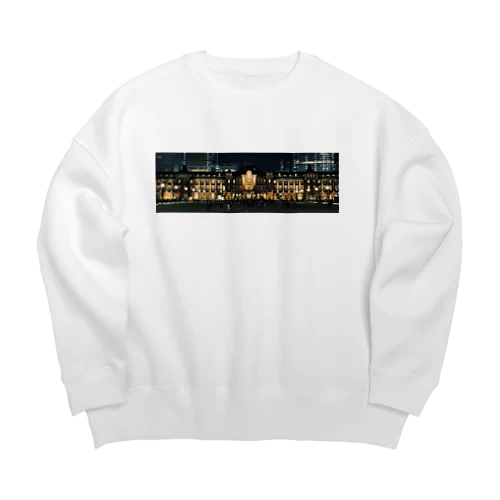 夜の東京駅 Big Crew Neck Sweatshirt