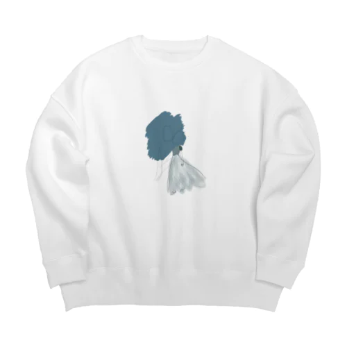 flower dress Art Big Crew Neck Sweatshirt