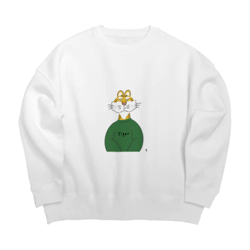 タイガーさん（GREEN） Big Crew Neck Sweatshirt