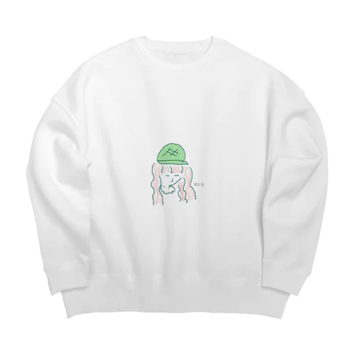 メロンパンが主食の女 Big Crew Neck Sweatshirt