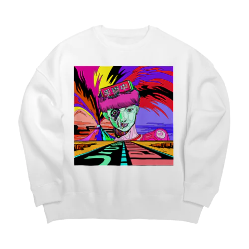 サイケデリックガール Big Crew Neck Sweatshirt