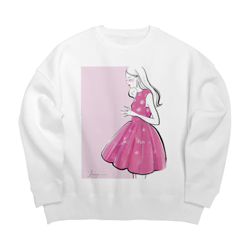 ピンクスカート Big Crew Neck Sweatshirt