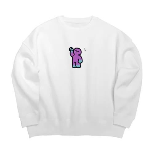 紫のバケモン Big Crew Neck Sweatshirt