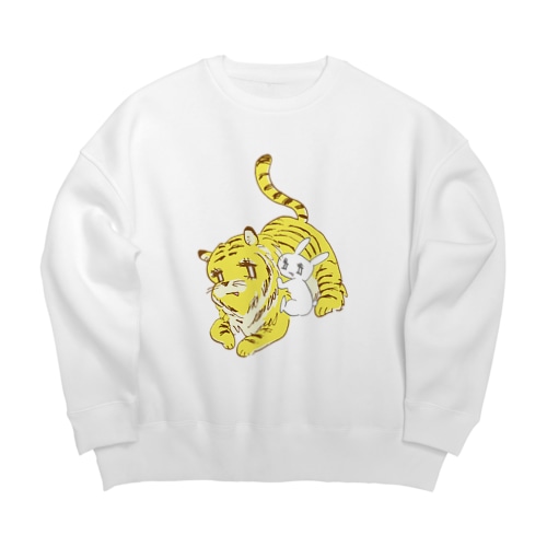 トラちゃんとうさぎちゃん Big Crew Neck Sweatshirt