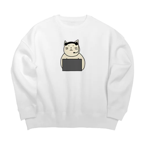 コールセンターねこ Big Crew Neck Sweatshirt