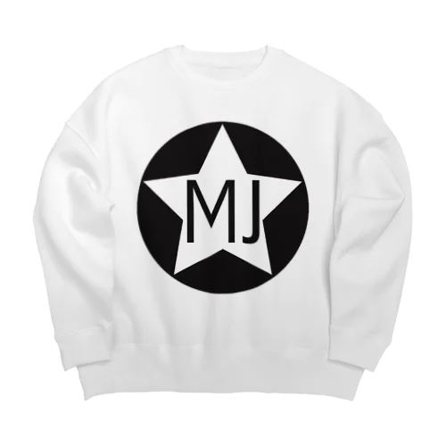 MJstarロゴ(white) Big Crew Neck Sweatshirt