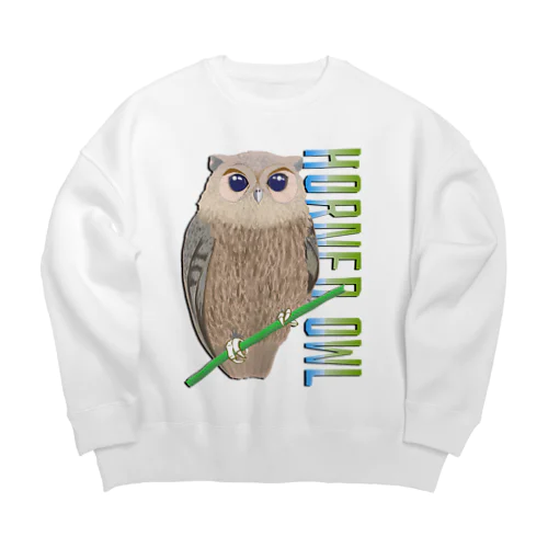 HORNED OWL (ミミズク) Big Crew Neck Sweatshirt