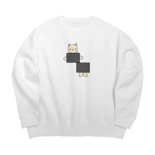 イリュージョンねこ Big Crew Neck Sweatshirt