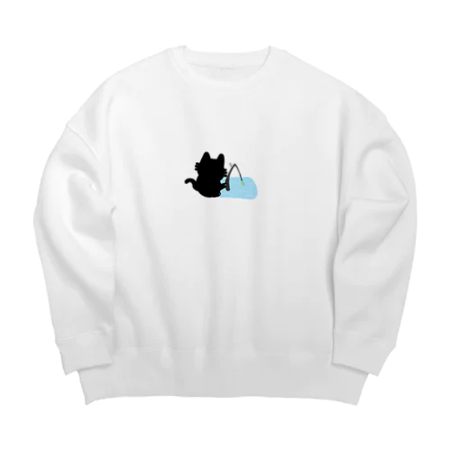 釣り猫 Big Crew Neck Sweatshirt