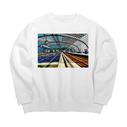ドイツ ベルリン中央駅のホーム Big Crew Neck Sweatshirt