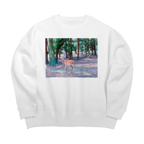 奈良のシカちゃん🦌 Big Crew Neck Sweatshirt