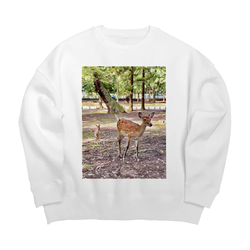 鹿の親子🦌 Big Crew Neck Sweatshirt