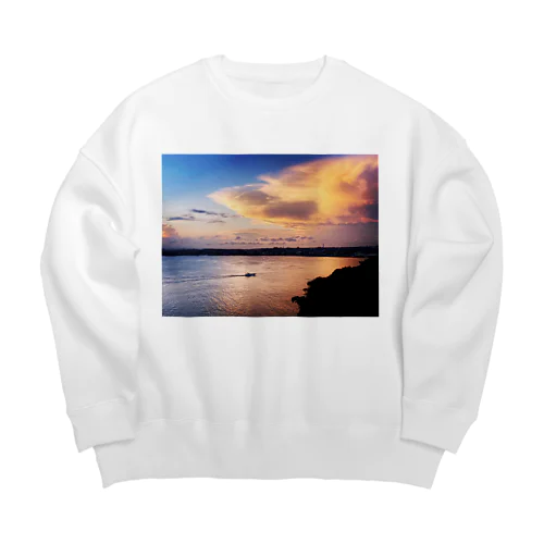 夕焼け船 Big Crew Neck Sweatshirt