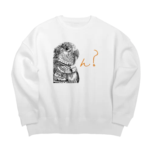 N？ 文字オレンジver  シロハラインコ Big Crew Neck Sweatshirt