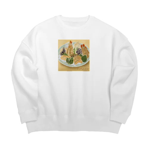 大皿の揚げ物 Big Crew Neck Sweatshirt