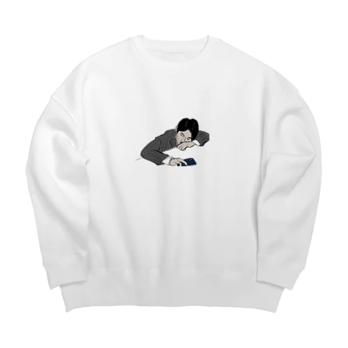 オフィスで寝る人 Big Crew Neck Sweatshirt