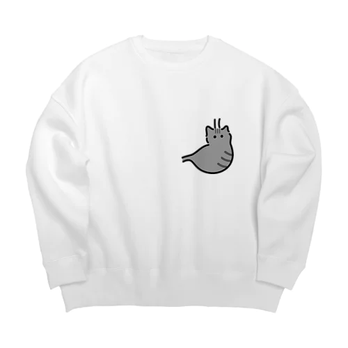 胃サバトラ猫 Big Crew Neck Sweatshirt