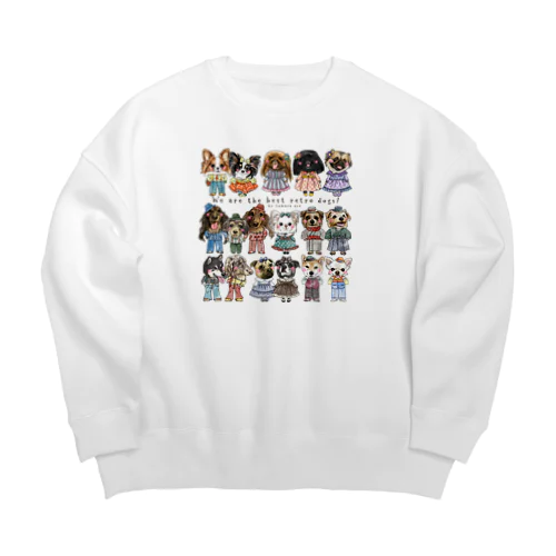 レトロ犬 Big Crew Neck Sweatshirt