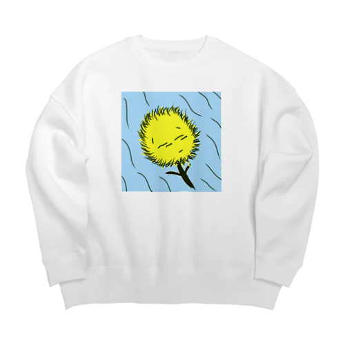 風に吹かれるたんぽぽくん Big Crew Neck Sweatshirt