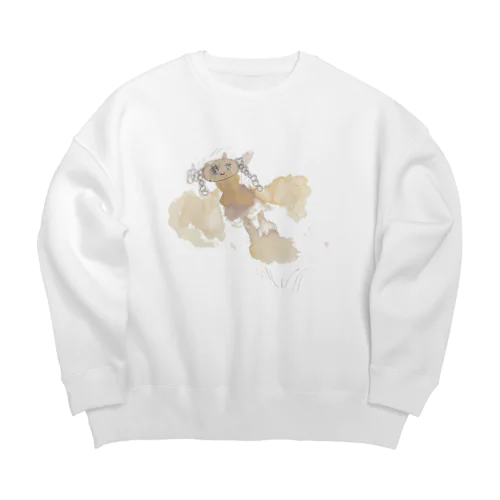 くさでねているおんなのこ Big Crew Neck Sweatshirt