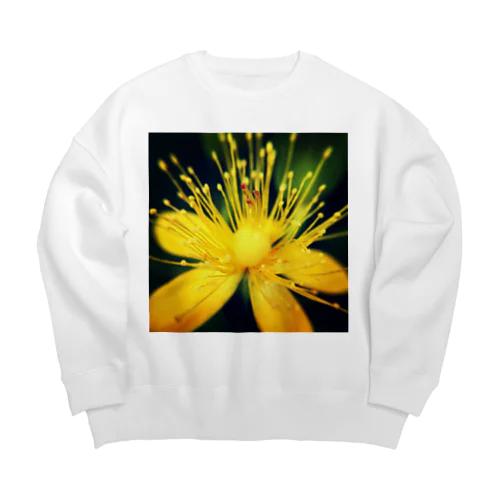 黄色いお花のズーム Big Crew Neck Sweatshirt