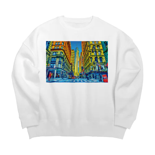 ニューヨーク フルトンストリートの朝 Big Crew Neck Sweatshirt