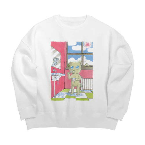 歯磨きくまちゃん Big Crew Neck Sweatshirt