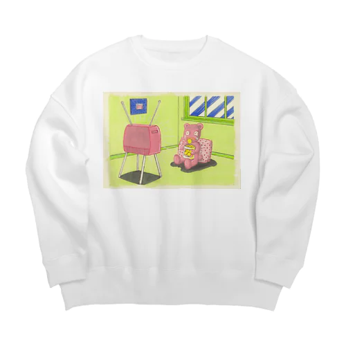 カウチポテトくまちゃん Big Crew Neck Sweatshirt