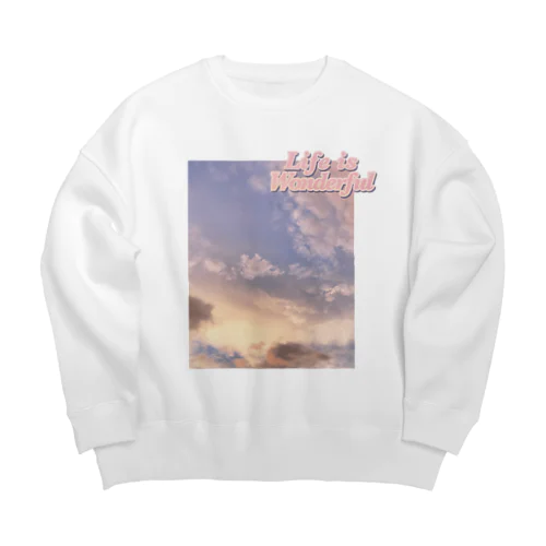 人生って素晴らしい Big Crew Neck Sweatshirt