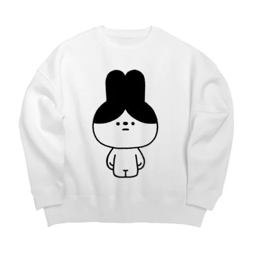 量産うさぎ はちわれ Big Crew Neck Sweatshirt