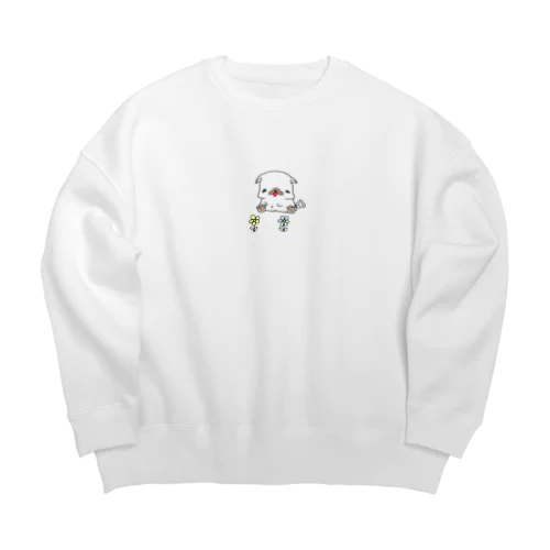 ぺーすけ のんびり Big Crew Neck Sweatshirt