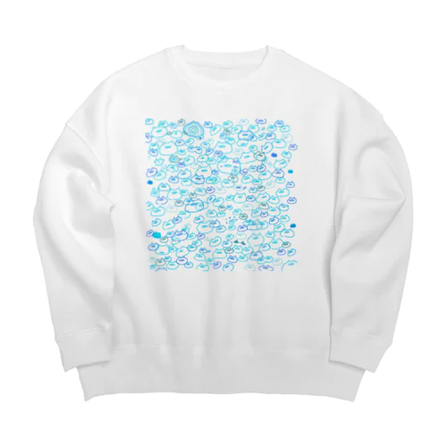 もざいくブー『ひんやり』 Big Crew Neck Sweatshirt