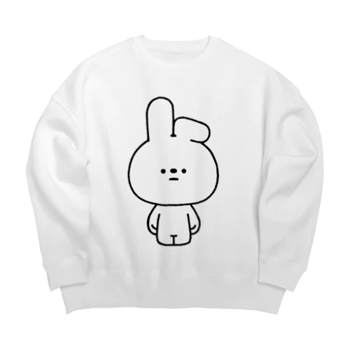 量産うさぎ みみおれ Big Crew Neck Sweatshirt