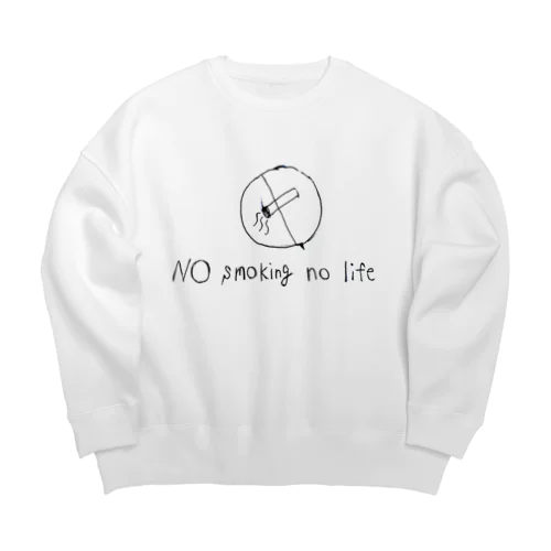 No Smoking no life ビッグシルエットスウェット