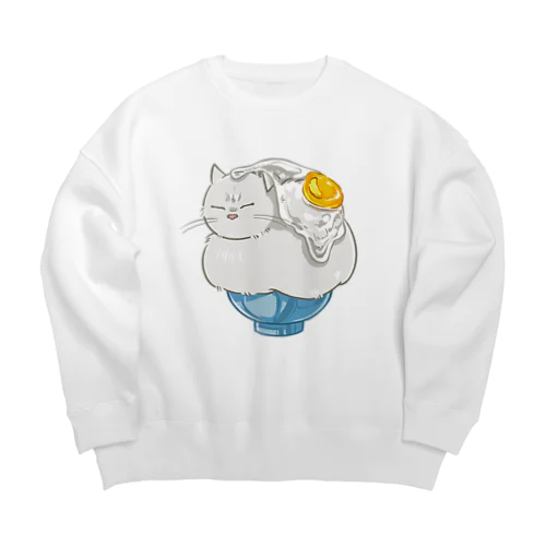 卵かけご飯キャット Big Crew Neck Sweatshirt