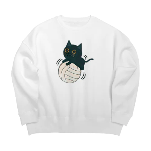 バレーボールの猫ちゃん Big Crew Neck Sweatshirt