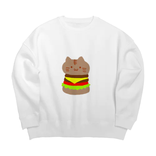 にゃんこバーガー Big Crew Neck Sweatshirt