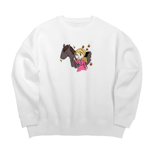 趣味は乗馬ですの Big Crew Neck Sweatshirt