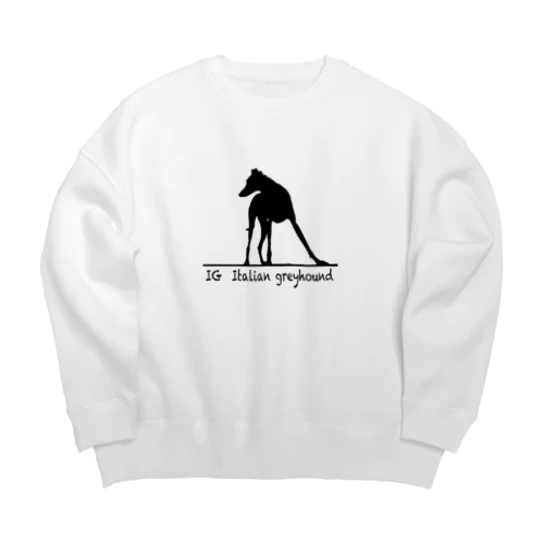 イタグレ　ブラックシルエット Big Crew Neck Sweatshirt