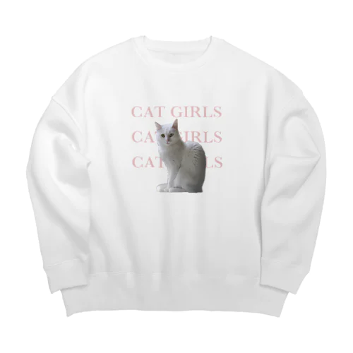 cat girls Big Crew Neck Sweatshirt