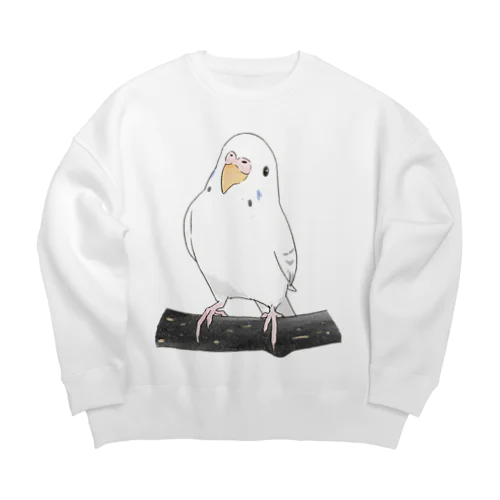 まったりセキセイインコちゃん【まめるりはことり】 Big Crew Neck Sweatshirt