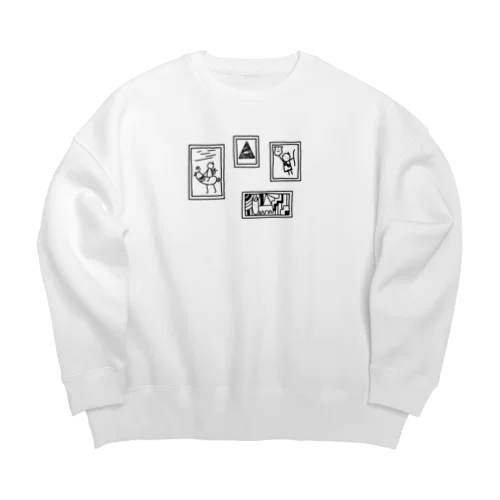 古代の謎展(白黒) Big Crew Neck Sweatshirt