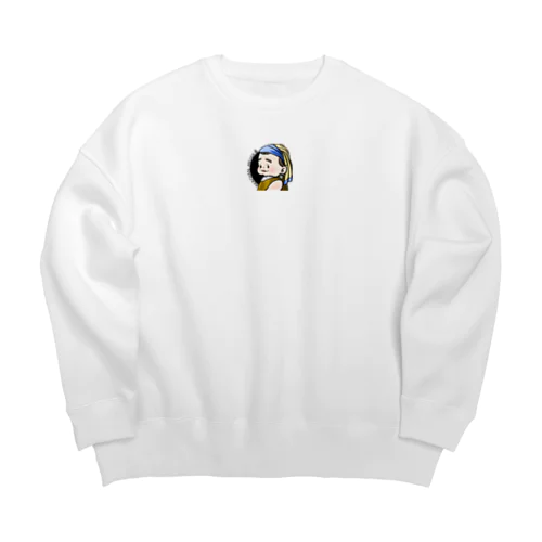 しんじゅな赤ちゃん名画（ロゴ有り） Big Crew Neck Sweatshirt