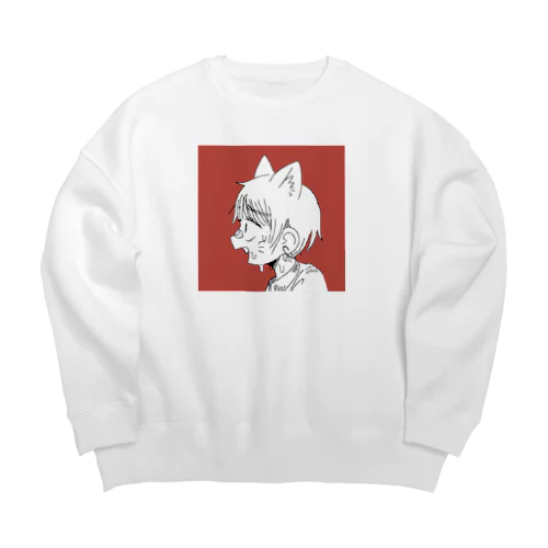 にゃーん Big Crew Neck Sweatshirt