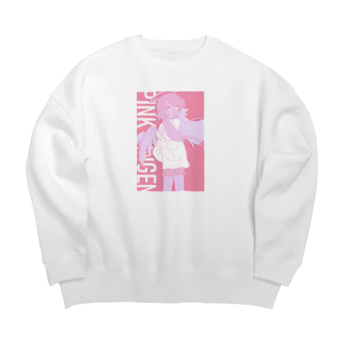 ないしょのピンク髪天使 Big Crew Neck Sweatshirt