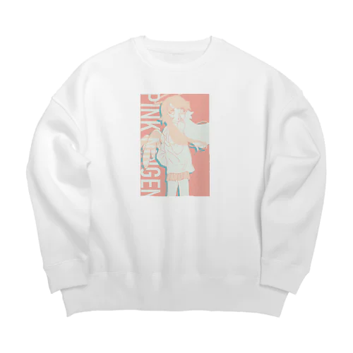 ないしょのピンク髪天使 Big Crew Neck Sweatshirt