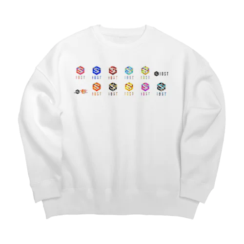 IOST【迷彩ロゴ】カラフルデザイン Big Crew Neck Sweatshirt