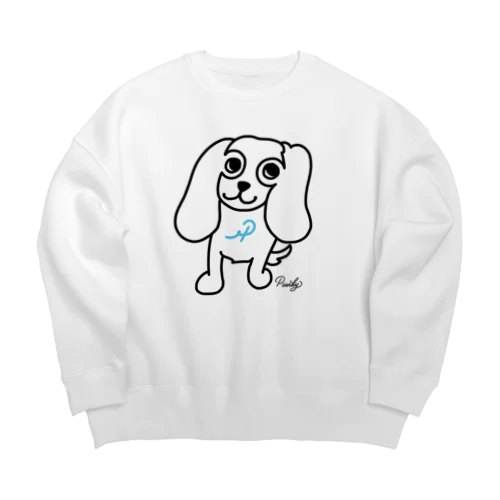 パンキーくん　モノライン　ブルーP Big Crew Neck Sweatshirt