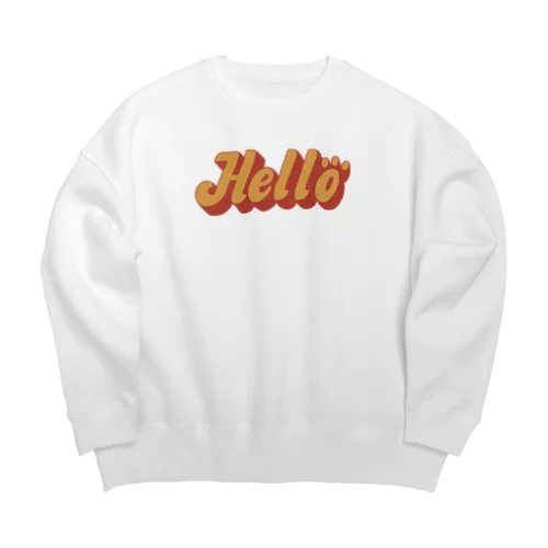 Cat says hello Big Crew Neck Sweatshirt