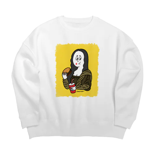 モナリザだってお腹空く Big Crew Neck Sweatshirt